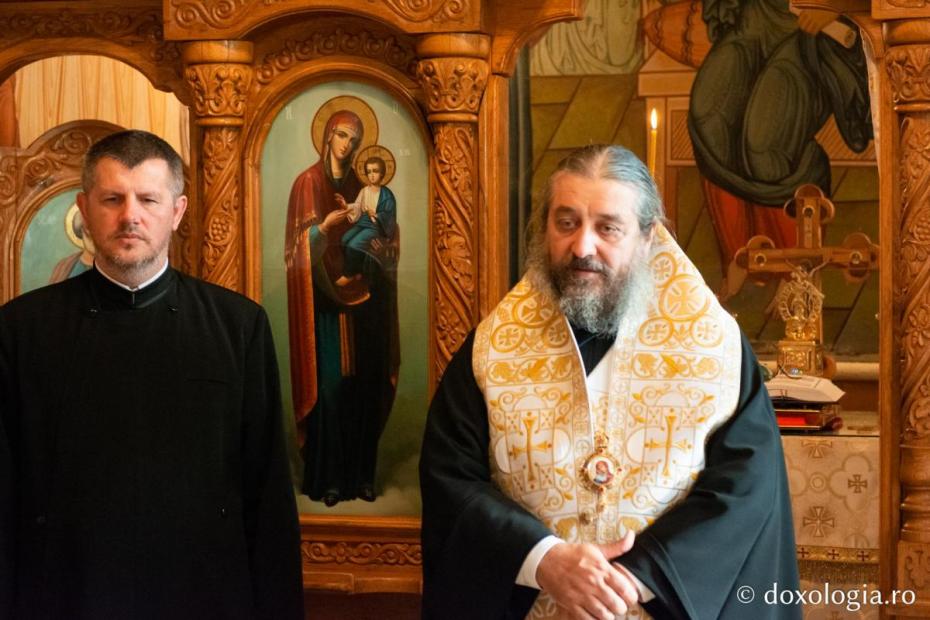 PS Nichifor Botoșăneanul, rostind cuvânt de învățătură în capela „Sfinții Apostoli Petru și Pavel” penitenciarului / Foto: Mihail Vrăjitoru